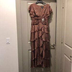 Brown tiered formal dress